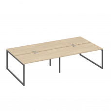 Станция со столами 4х160 на каркасе QUATTRO дуб скандинавский / металлокаркас антрацит А4 А4 178-2 ДК