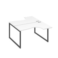 Рабочая станция каркас QUATTRO столы Классика (2х140) белый премиум / металлокаркас антрацит А4 А4 181 БП