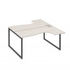 Рабочая станция QUATTRO (2х160) столы Классика эргономичные дуб / металлокаркас антрацит А4 А4 182 ДШ