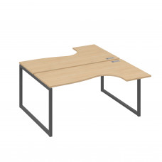 Рабочая станция QUATTRO (2х160) столы Классика эргономичные натуральный дуб / металлокаркас антрацит А4 А4 182 НД