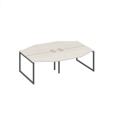 Cтанция QUATTRO столы Техно 4х120 эргономичные дуб / металлокаркас антрацит А4 А4 186-2 ДШ