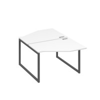 Станция каркас QUATTRO столы (2х120) эргономичные Техно белый премиум / металлокаркас антрацит А4 А4 186 БП