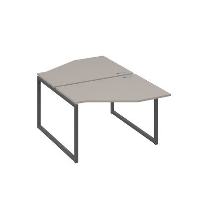 Станция каркас QUATTRO столы (2х120) эргономичные Техно мокко премиум / металлокаркас антрацит А4 А4 186 МП