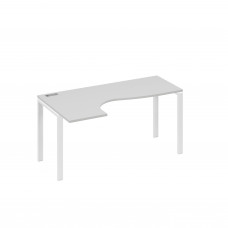 Стол эргономичный "Классика" на металлокаркасе UNO левый серый / металлокаркас белый А4 Б1 035 СЕ