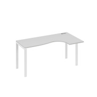 Стол эргономичный "Классика" правый на металлокаркасе UNO серый / металлокаркас белый А4 Б1 036 СЕ