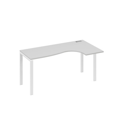 Стол эргономичный "Классика" правый на металлокаркасе UNO серый / металлокаркас белый А4 Б1 036 СЕ