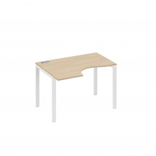 Стол левый "Классика" эргономичный на металлокаркасе UNO дуб скандинавский / металлокаркас белый А4 Б1 041 ДК
