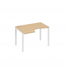 Стол левый "Классика" эргономичный на металлокаркасе UNO натуральный дуб / металлокаркас белый А4 Б1 041 НД