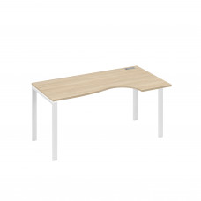 Стол на металлокаркасе UNO "Классика" эргономичный правый дуб скандинавский / металлокаркас белый А4 Б1 046 ДК