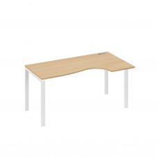 Стол на металлокаркасе UNO "Классика" эргономичный правый натуральный дуб / металлокаркас белый А4 Б1 046 НД