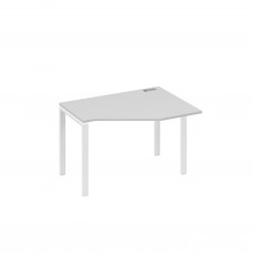 Стол эргономичный правый "Техно" на металлокаркасе UNO серый / металлокаркас белый А4 Б1 052 СЕ