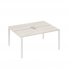 Станция (2х160) рабочая с опорами UNO дуб / металлокаркас белый А4 Б1 172 ДШ