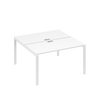 Рабочая станция на металлокаркасе UNO (2х140) белый премиум / металлокаркас белый А4 Б1 174 БП