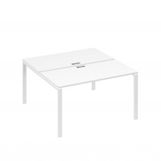 Рабочая станция на металлокаркасе UNO (2х140) белый премиум / металлокаркас белый А4 Б1 174 БП