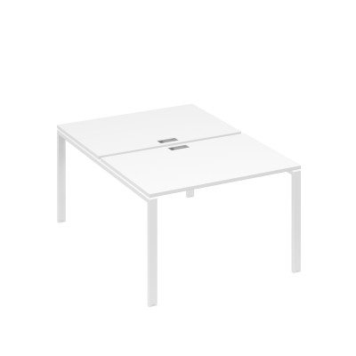 Станция рабочая 2х120 на металлокаркасе UNO белый премиум / металлокаркас белый А4 Б1 176 БП