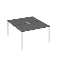 Станция рабочая на металлокаркасе UNO 2х140 антрацит премиум / металлокаркас белый А4 Б1 177 АР