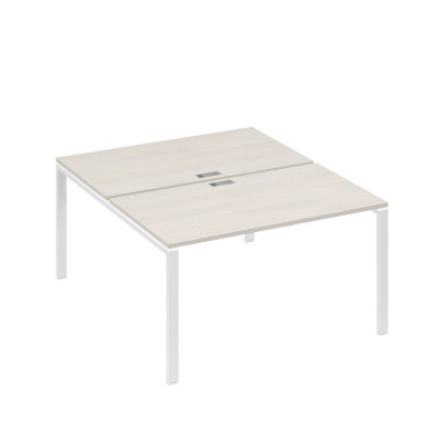 Станция рабочая на металлокаркасе UNO 2х140 дуб / металлокаркас белый А4 Б1 177 ДШ