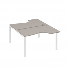 Рабочая станция (2х140) каркас UNO со столами Классика мокко премиум / металлокаркас белый А4 Б1 184 МП