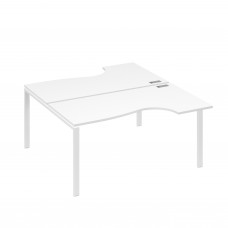 Станция на каркасе UNO (2х160) столы Классика белый премиум / металлокаркас белый А4 Б1 185 БП