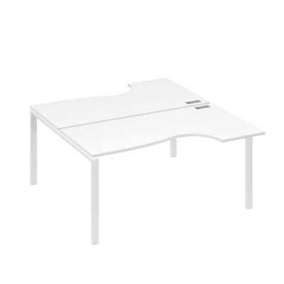 Станция на каркасе UNO (2х160) столы Классика белый премиум / металлокаркас белый А4 Б1 185 БП