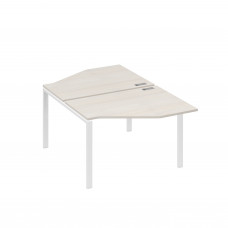 Рабочая станция опоры UNO со столами Техно (2х120) дуб / металлокаркас белый А4 Б1 186 ДШ