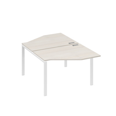 Рабочая станция опоры UNO со столами Техно (2х120) дуб / металлокаркас белый А4 Б1 186 ДШ