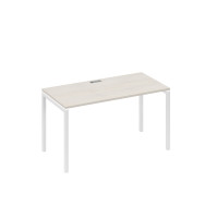 Стол 140x70 письменный на каркасе DUE дуб / металлокаркас белый А4 Б2 014 ДШ