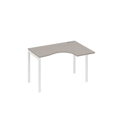 Стол "Классика" на металлокаркасе DUE эргономичный правый мокко премиум / металлокаркас белый А4 Б2 032 МП