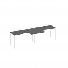 Рабочая станция Классика каркас DUE (2х140) антрацит премиум / металлокаркас белый А4 Б2 033-2 АР