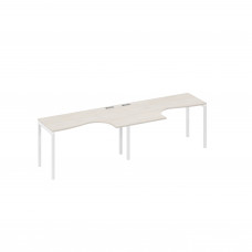 Рабочая станция Классика каркас DUE (2х140) дуб / металлокаркас белый А4 Б2 033-2 ДШ