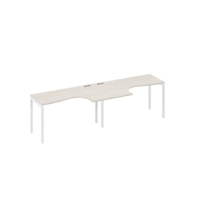 Рабочая станция Классика каркас DUE (2х140) дуб / металлокаркас белый А4 Б2 033-2 ДШ