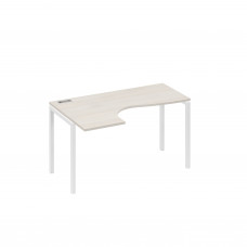 Стол эргономичный "Классика" левый на металлокаркасе DUE дуб / металлокаркас белый А4 Б2 033 ДШ