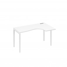 Стол правый "Классика" на металлокаркасе DUE эргономичный белый премиум / металлокаркас белый А4 Б2 034 БП