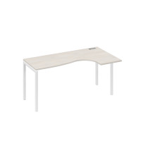 Стол на металлокаркасе DUE эргономичный правый "Классика" дуб / металлокаркас белый А4 Б2 036 ДШ