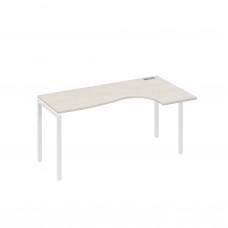Стол на металлокаркасе DUE эргономичный правый "Классика" дуб / металлокаркас белый А4 Б2 036 ДШ