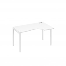 Стол на металлокаркасе DUE "Классика" эргономичный правый белый премиум / металлокаркас белый А4 Б2 044 БП
