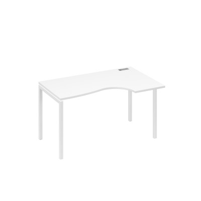 Стол на металлокаркасе DUE "Классика" эргономичный правый белый премиум / металлокаркас белый А4 Б2 044 БП
