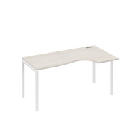 Стол эргономичный правый "Классика" на металлокаркасе DUE дуб / металлокаркас белый А4 Б2 046 ДШ