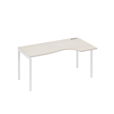 Стол эргономичный правый "Классика" на металлокаркасе DUE дуб / металлокаркас белый А4 Б2 046 ДШ