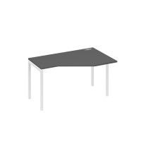 Стол "Техно" эргономичный на металлокаркасе DUE правый антрацит премиум / металлокаркас белый А4 Б2 054 АР