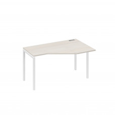 Стол "Техно" эргономичный на металлокаркасе DUE правый дуб / металлокаркас белый А4 Б2 054 ДШ