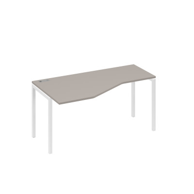 Стол эргономичный левый "Техно"на металлокаркасе DUE мокко премиум / металлокаркас белый А4 Б2 055 МП