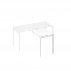 Брифинг-приставка на опорах DUE белый премиум / металлокаркас белый А4 Б2 071 БП