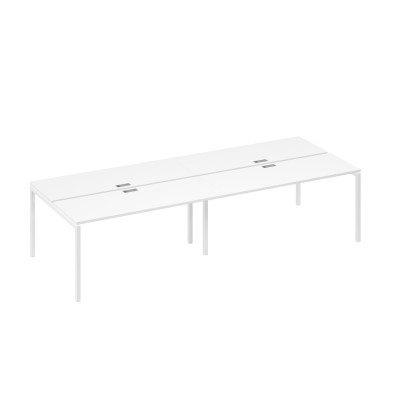 Рабочая станция на металлокаркасе DUE (4х160) белый премиум / металлокаркас белый А4 Б2 172-2 БП