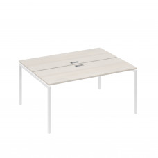 Рабочая станция 2х160 на опорах DUE дуб / металлокаркас белый А4 Б2 172 ДШ