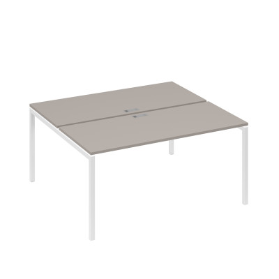 Станция офисная на каркасе DUE (2х160) мокко премиум / металлокаркас белый А4 Б2 175 МП