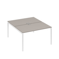 Рабочая станция 2х140 с металлокаркасом DUE мокко премиум / металлокаркас белый А4 Б2 177 МП