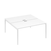 Рабочая станция (2х160) с металлокаркасом DUE белый премиум / металлокаркас белый А4 Б2 178 БП