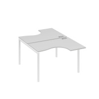 Рабочая станция столы Классика (2х120) каркас DUE серый / металлокаркас белый А4 Б2 180 СЕ