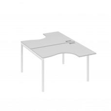 Рабочая станция столы Классика (2х120) каркас DUE серый / металлокаркас белый А4 Б2 180 СЕ